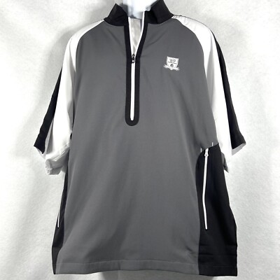 FootJoy FJ Jacket Mens XL Charcoal White Windbreaker 1/4 Zip Short Sleeve New