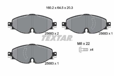 TEXTAR 2568303 TEXTAR Bremsbelagsatz, Scheibenbremse für AUDI SKODA VW