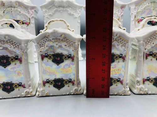 Antik Weiß Block Deutsch Glanzgeschirr 11 Stck Küche Kanister Set 6320 - Bild 13 von 17