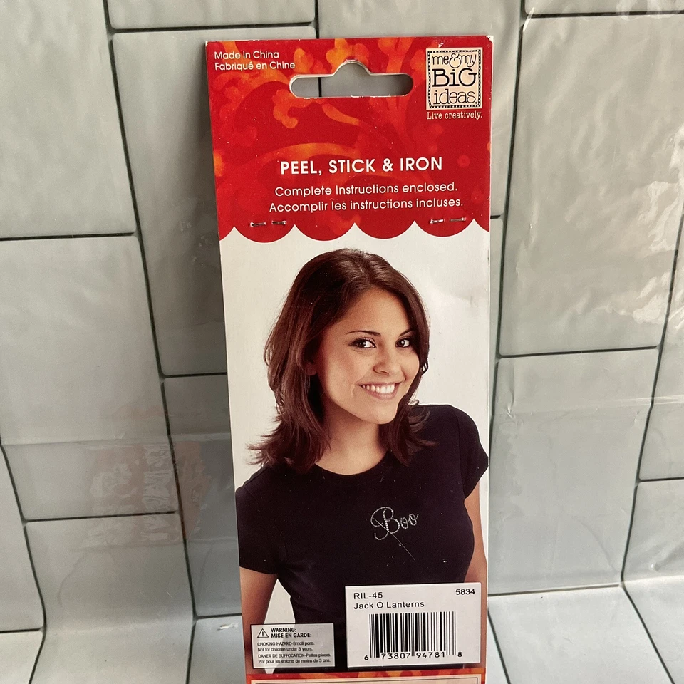 Halloween Estrás Planchado "Truco o trato" Y Calabazas Pelar Palo Hierro Nuevo en Paquete Foto 4 de 4