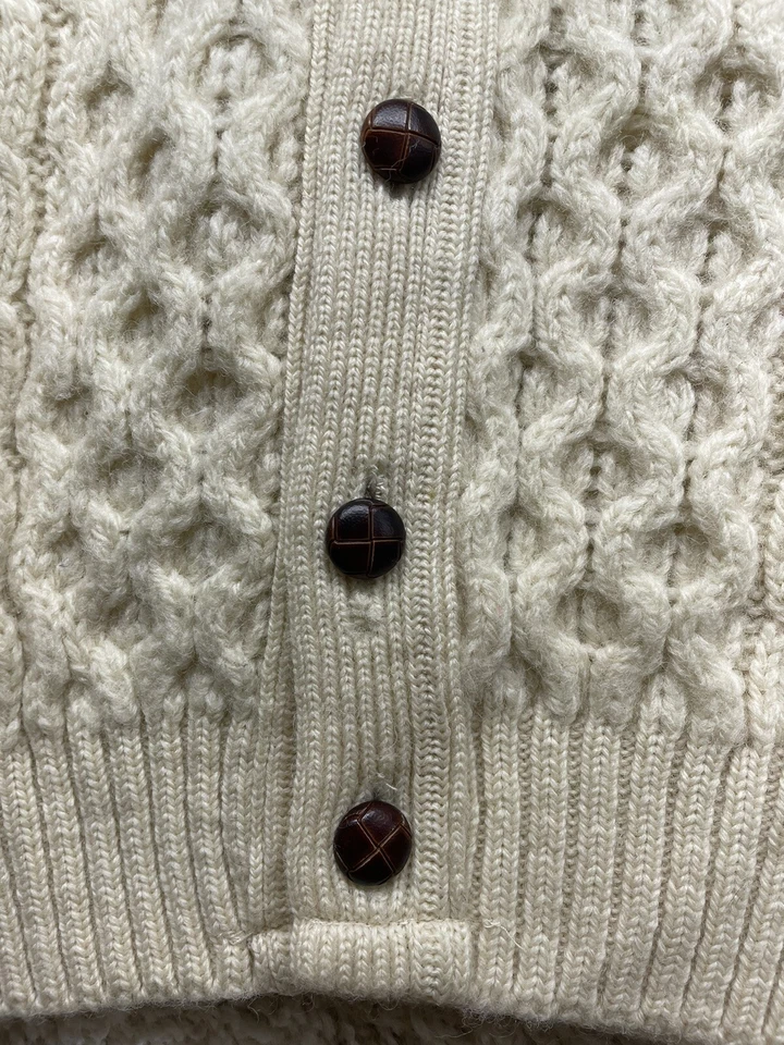 Cárdigan Suéter Highland Home Industries Lana Hecho en Escocia Tejido con Cable Usado en Excelente Condición Foto 2 de 4