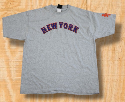 VINTAGE NEW YORK METS MENS XL PRO PLAYER CREW NECK GRAPHIC MLB BASEBALL T-SHIRT