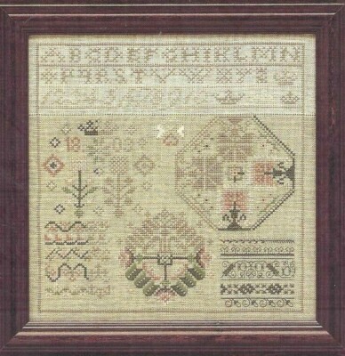 EXAMPLER--Flower Sampler--ABC's-123's--Peach-Hearts-Counted Cross Stitch Pattern