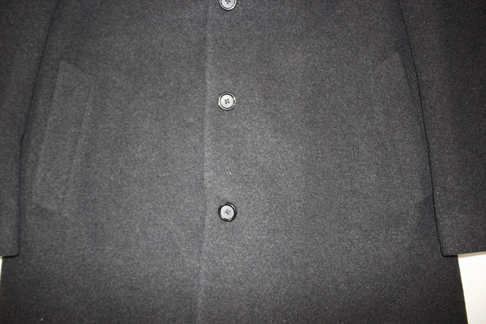 Chaps Ralph Lauren Coat Mens 46 Long Wool Blend Topper Overcoat Mid Length Black - Image 3 of 4