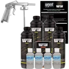 UPOL Raptor Light Gray Urethane Spray-On Truck Bed Liner W/Free Spray Gun 4L
