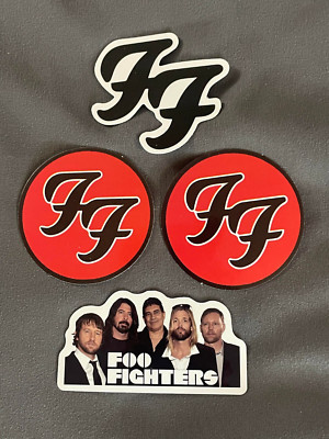 Lot (4) FOO FIGHTERS 1 1/2'' to 3'' Band Logo Stickers DAVE Grohl FAST FREE SHIP