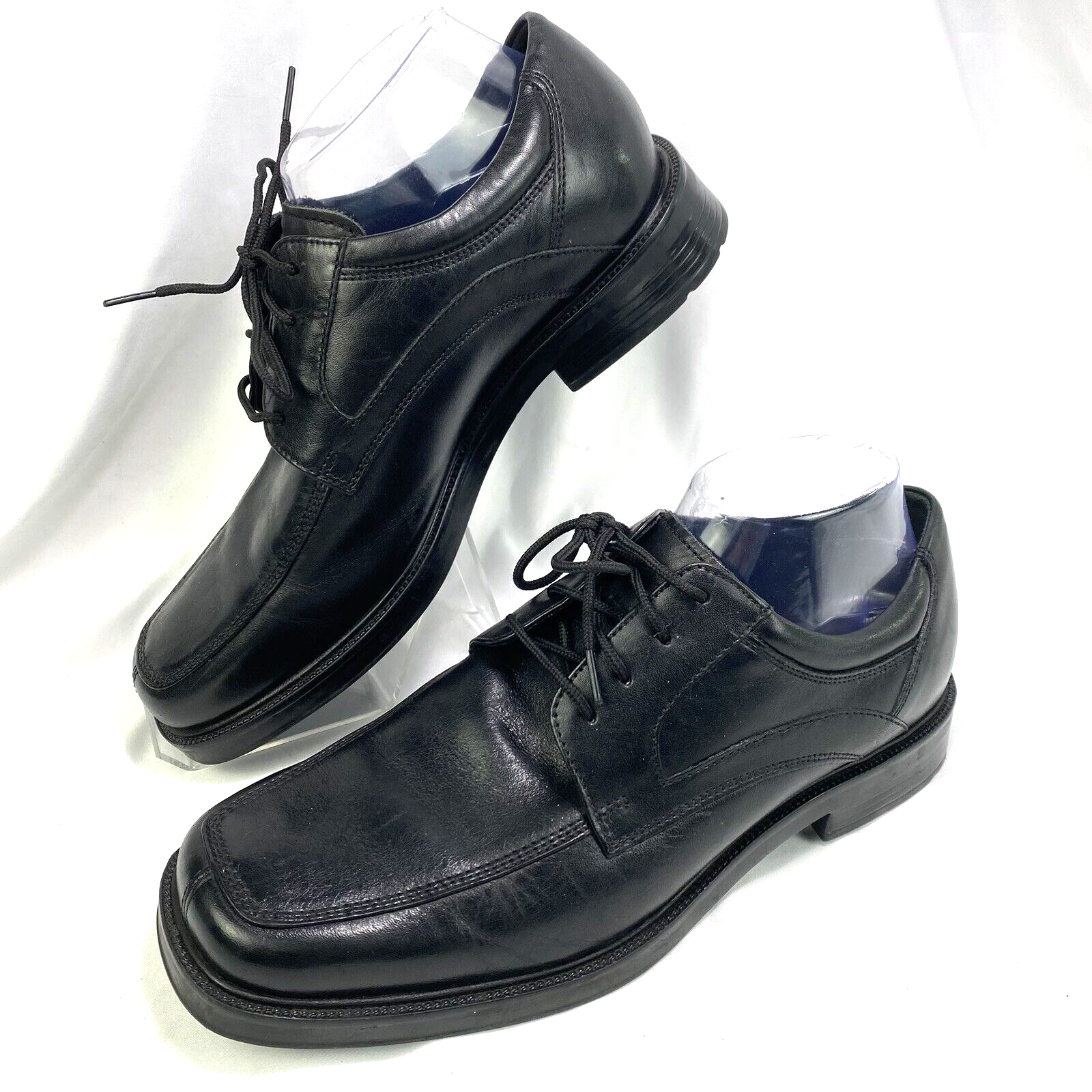 SAOLA Scarpe eleganti uomo Nunn Bush taglia 8M nere pelle tomaia comode gel derby