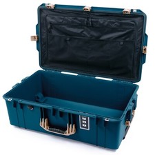 Indigo  Tan Pelican 1595 Air case with combo lid pouch  empty bottom of case.