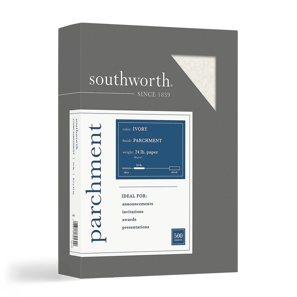Southworth 24 lb Ivory Parchment Paper 8.5x11 500 Sheets Box 984C  