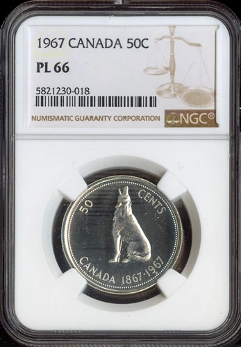1967 Canada 50 Cents 50C NGC PL66 - Quality