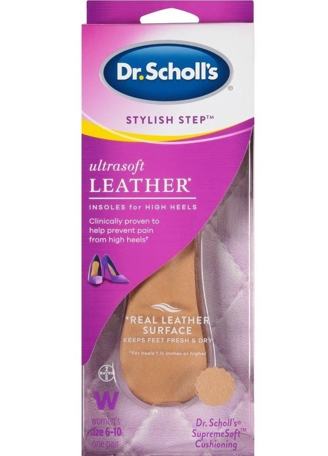 Dr. Scholl s Stylish Step UltraSoft Leather Insoles Women Size 6