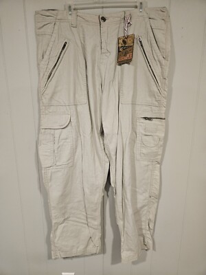 Lee Cooper Men's Cargo Multi-Pocket Cotton Linen 40x31 Pants NWT European Style 