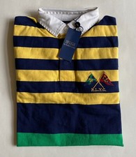 198 NWT Mens Polo Ralph Lauren Classic Fit Striped Yacht Club Rugby Shirt