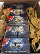 2025 Topps Chrome MLS SAPPHIRE Hobby Box 5 QTY ~ IN HAND !! SHIPS FAST !!!