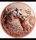 1 Oz. .999 Pure Fine Copper 3D World "Cheetah" High Relief Round — photo 1
