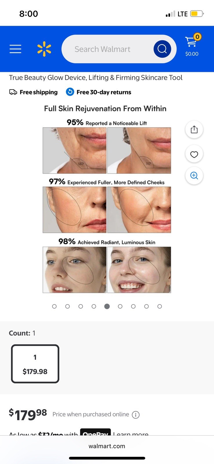 INIA 3in1 Red Light Therapy for Face and Neck Facial Massager Skin Tightening