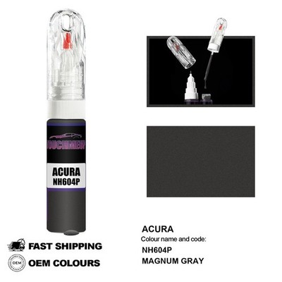 FÜR ACURA MAGNUM GRAU NH604P Touch Up Lackstift Pinsel Fix Kit Kratzer Chip Set
