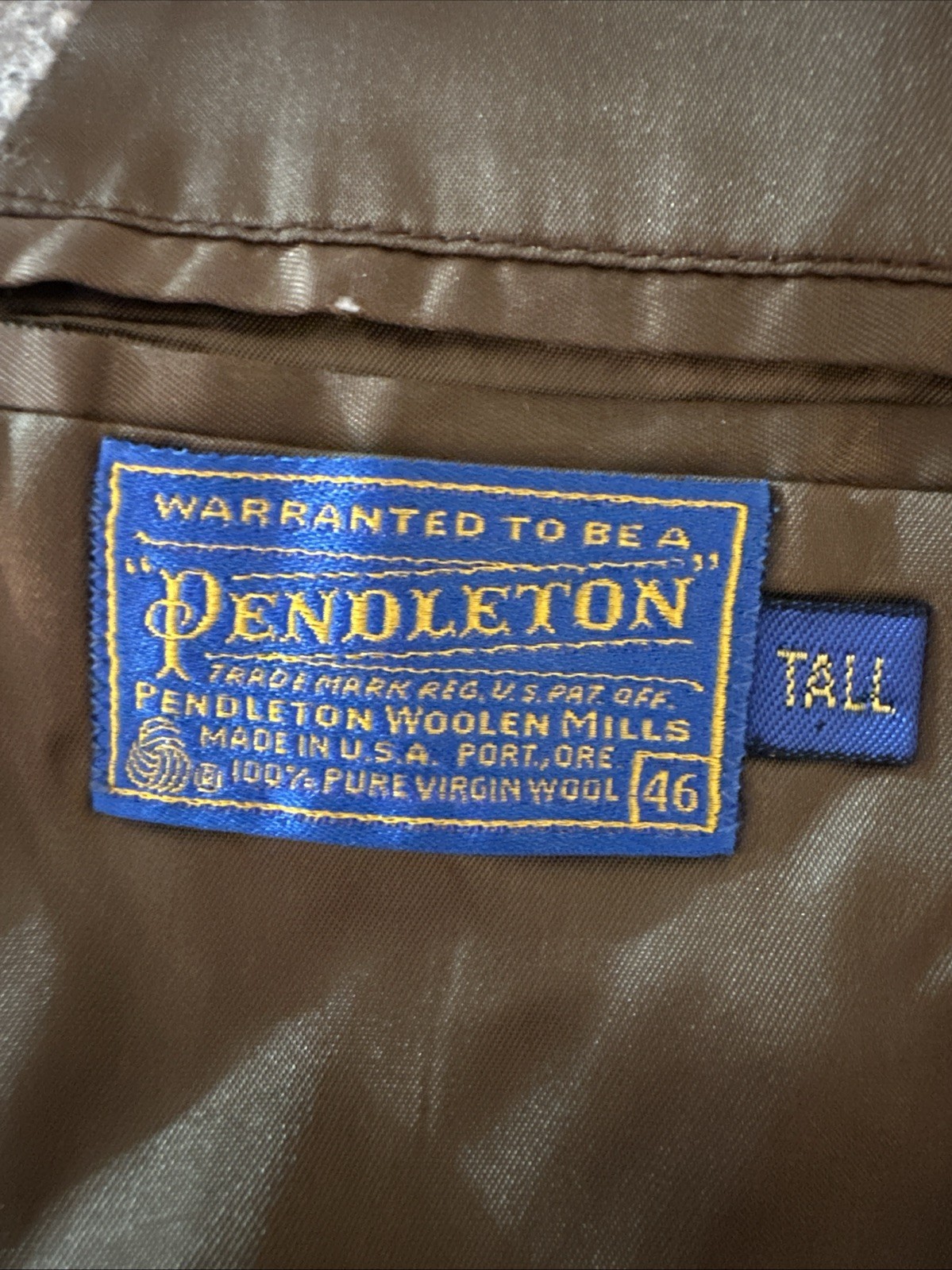 Vtg PENDLETON Tweed Wool Leather Patch Jacket Bla… - image 19