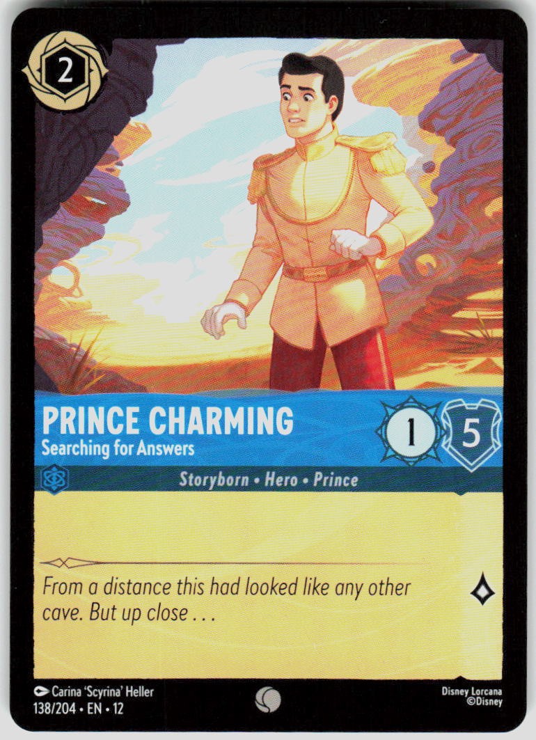 Prince Charming Searching for Answers 138/204 Wilds Unknown Disney Lorcana