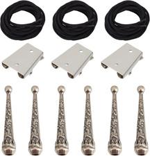 3 Sets Iron Bolo Tie Findings Kit Sterling Silver Plated Parts round Slide Textu