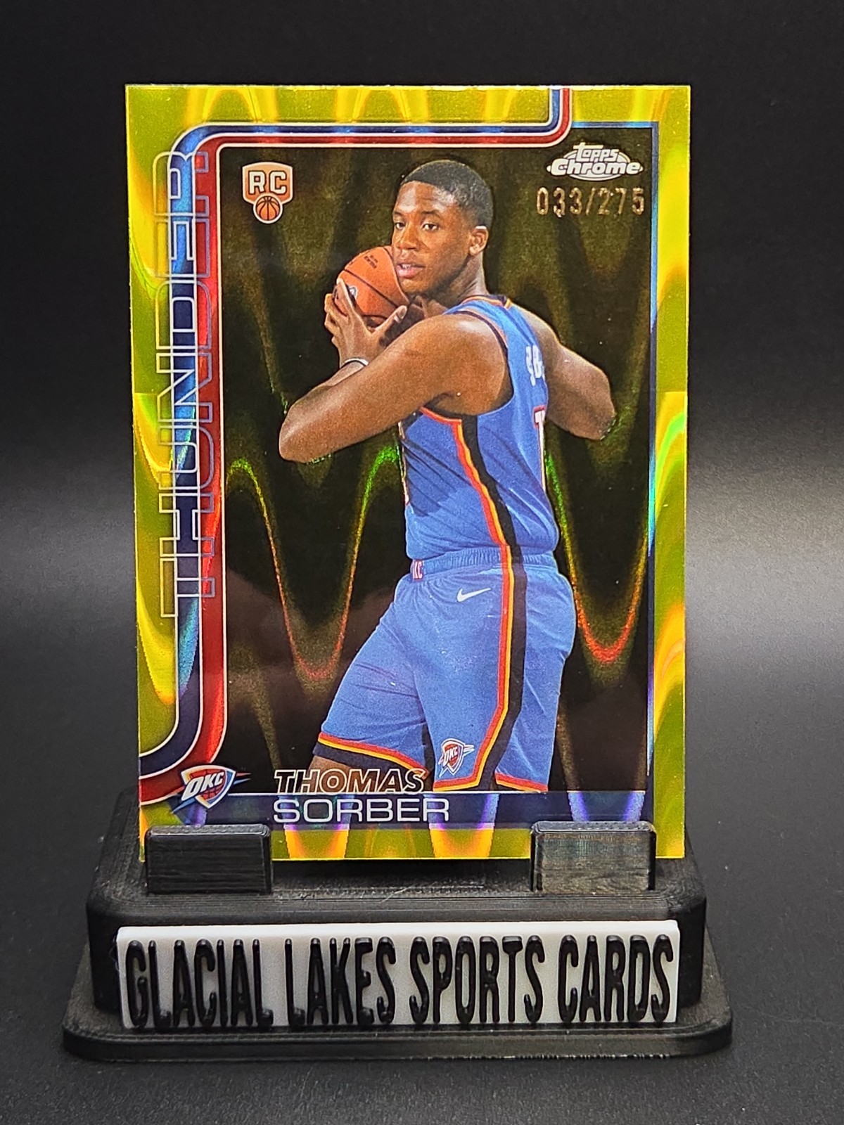 2025-26 Topps Chrome - Thomas Sorber #265 Yellow RayWave Refractor /275 (RC)
