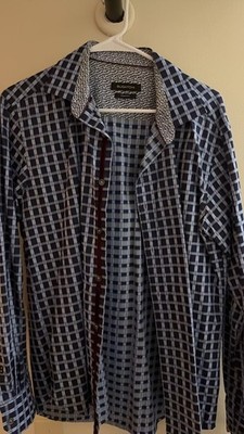 Bugatchi Men's Shaped Fit Checkered Shirt
