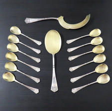 JUGENDSTIL Eisbesteck 800 Silber Kaltenbach Rarit&auml;t 12 Personen Eissichel ~ 1910