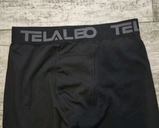 Telaleo Men's  Elastic Waist Compression mens Workout Leggings Black Large 