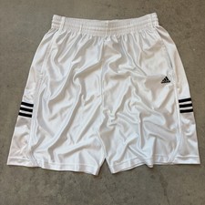 Adidas Soft Shiny Silky Dazzle Shorts White Basic Basketball Baggy Size Large