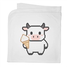 'Pixel Cow' Cotton Baby Blanket / Shawl BY00046843 