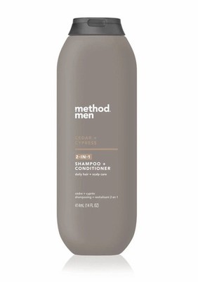 Method Men 2-In-1 Shampoo and Conditioner, Cedar and Cypress 14 FL Oz - New