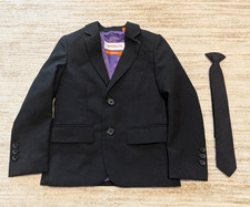 OppoSuits Blazer Jacket Kids Size 6Y Black Formal Suit Coat with Clip-on Tie