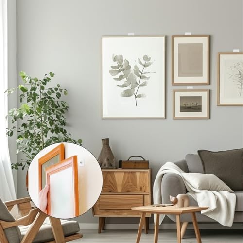 20pcs Picture Hangers Without Nails, Waterproof Damage Free Adhesive Wall 