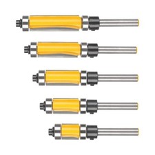 5PCS 1/4" Shank Flush Trim Router Bit Set With top and bottom bearings