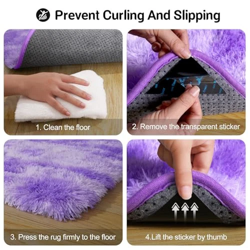 2x3 Rug for Bedroom, Fluffy Area Rugs for Living Room, Small Soft Shag Fuzzy - Image 4 of 4