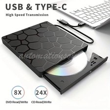 External CD DVD Drive, USB 3.0 Player Burner Writer, for PC Laptop Windows 11 10