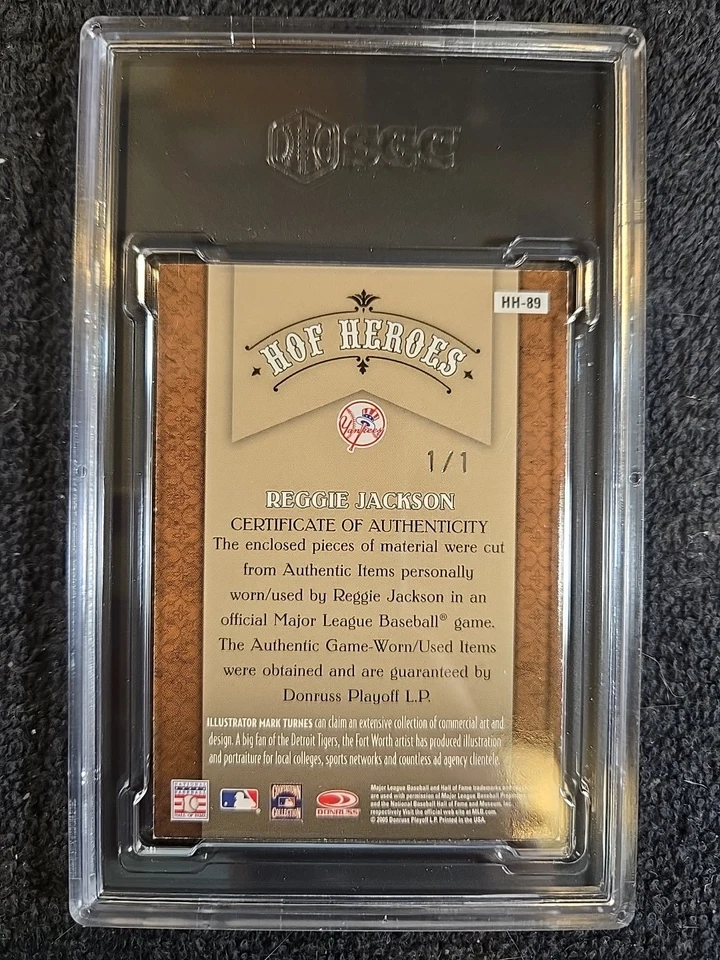 2005 REGGIE JACKSON 1/1 Patch Relic SGC 7 NM Donruss Diamond Kings #HH-89 ~1stB - Image 3 of 4