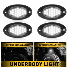 4* White LED Rock Lights Offroad Truck Underbody Neon Universal Underglow Lamp N