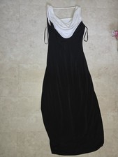 Calvin Klein Gown Size 6 Black White Colorblock Cowl Neck Matte Jersey Maxi...