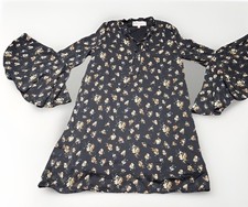 Philosophy Dresses Women's Black Floral Shift Dress Size M Flute Sleeves