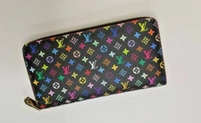 LOUIS VUITTON Black  Monogram  Multicolor Zippy Long Wallet Grenade