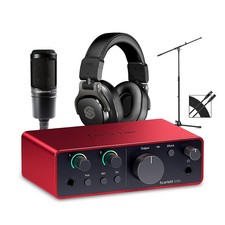 Focusrite Scarlett Solo Gen 4 - AT Mic/Sterling Headphone/Stand/Cable Package