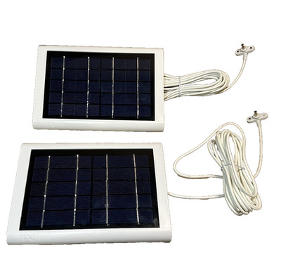 2X Ring Solar Panel for Ring Spotlight Cam Battery/Stick Up Cam Battery - White