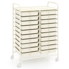 20 Drawers Rolling Storage Cart Art Craft Organizer on Wheels Multipurpose