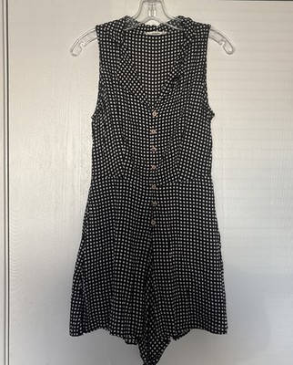 Mango Casual Black And White Romper  XXS button flaw 