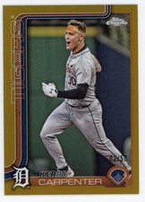 2025 TOPPS CHROME KERRY CARPENTER /50 TRUE GOLD REFRACTOR #299 TIGERS
