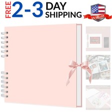 Pink Scrapbook Album, 8" x 8" Scrap Book 30 Sheets 60 pages, Memory Book Ph...