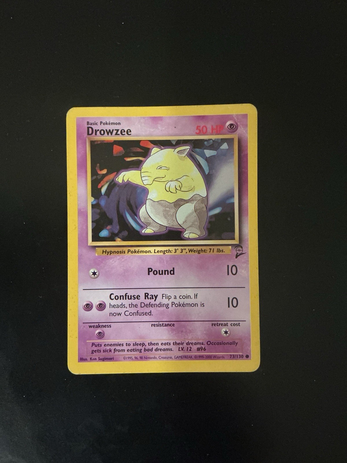 Pokemon Drowzee Vintage Base Set 2 Card #73/130 Wotc 2000