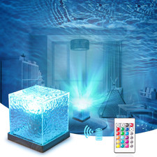 Ocean Wave Projector Light, 16 Colors Gradual Rotating Water Lamp with Remote Co
