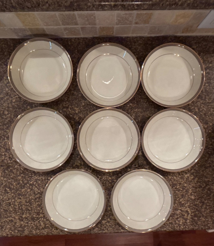 Vintage Royal Limited Fine China "Dynasty Taupe" Set/8 Soup/Pasta Bows Japan